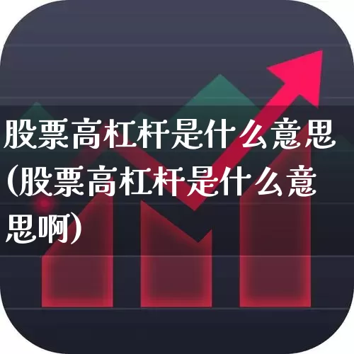 股票高杠杆是什么意思(股票高杠杆是什么意思啊)_https://www.gfdzclz.com_科创板_第1张