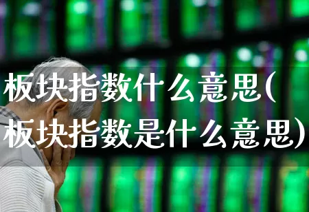 板块指数什么意思(板块指数是什么意思)_https://www.gfdzclz.com_北交所_第1张