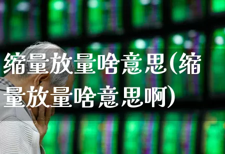 缩量放量啥意思(缩量放量啥意思啊)_https://www.gfdzclz.com_上交所_第1张