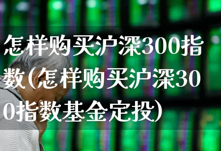 怎样购买沪深300指数(怎样购买沪深300指数基金定投)_https://www.gfdzclz.com_上交所_第1张