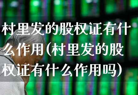 村里发的股权证有什么作用(村里发的股权证有什么作用吗)_https://www.gfdzclz.com_深交所_第1张