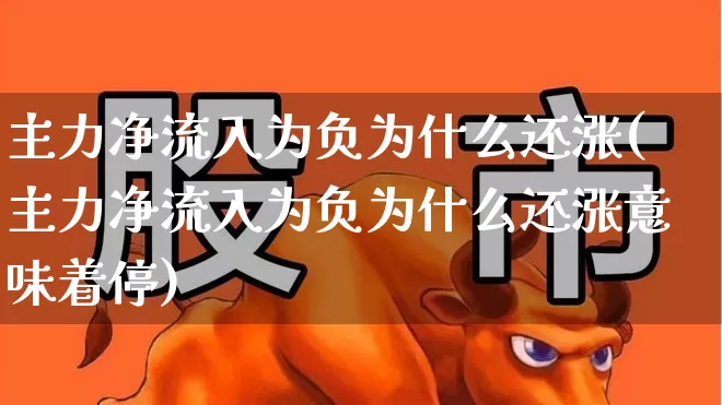 主力净流入为负为什么还涨(主力净流入为负为什么还涨意味着停)_https://www.gfdzclz.com_北交所_第1张