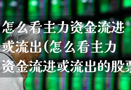 怎么看主力资金流进或流出(怎么看主力资金流进或流出的股票)_https://www.gfdzclz.com_创业板_第1张