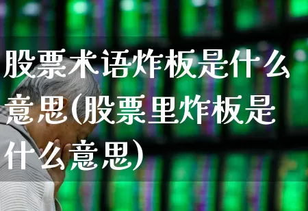 股票术语炸板是什么意思(股票里炸板是什么意思)_https://www.gfdzclz.com_科创板_第1张
