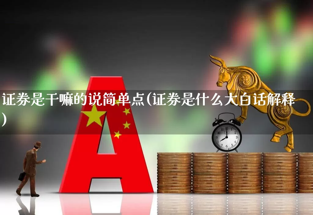 证券是干嘛的说简单点(证券是什么大白话解释)_https://www.gfdzclz.com_上交所_第1张