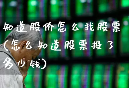 知道股价怎么找股票(怎么知道股票投了多少钱)_https://www.gfdzclz.com_创业板_第1张
