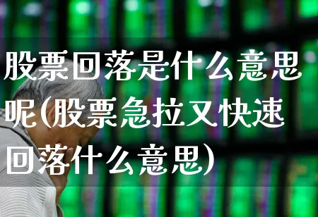 股票回落是什么意思呢(股票急拉又快速回落什么意思)_https://www.gfdzclz.com_创业板_第1张