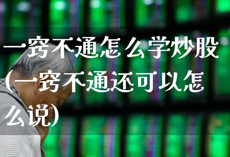 一窍不通怎么学炒股(一窍不通还可以怎么说)_https://www.gfdzclz.com_深交所_第1张