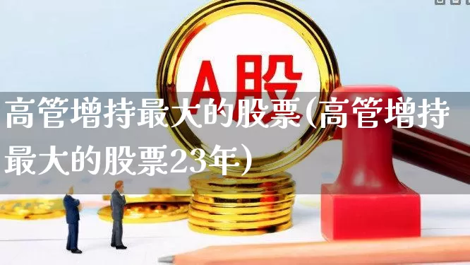 高管增持最大的股票(高管增持最大的股票23年)_https://www.gfdzclz.com_上交所_第1张